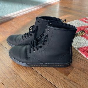 Dr martens soft suede combat boots